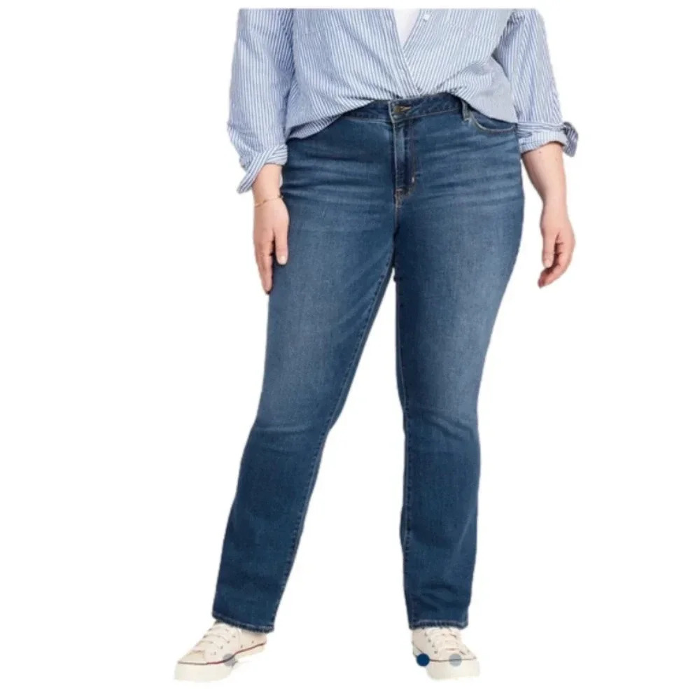 NWT Old Navy mid rise kicker boot cut jeans‎ New plus size 26 denim jeans cowboy